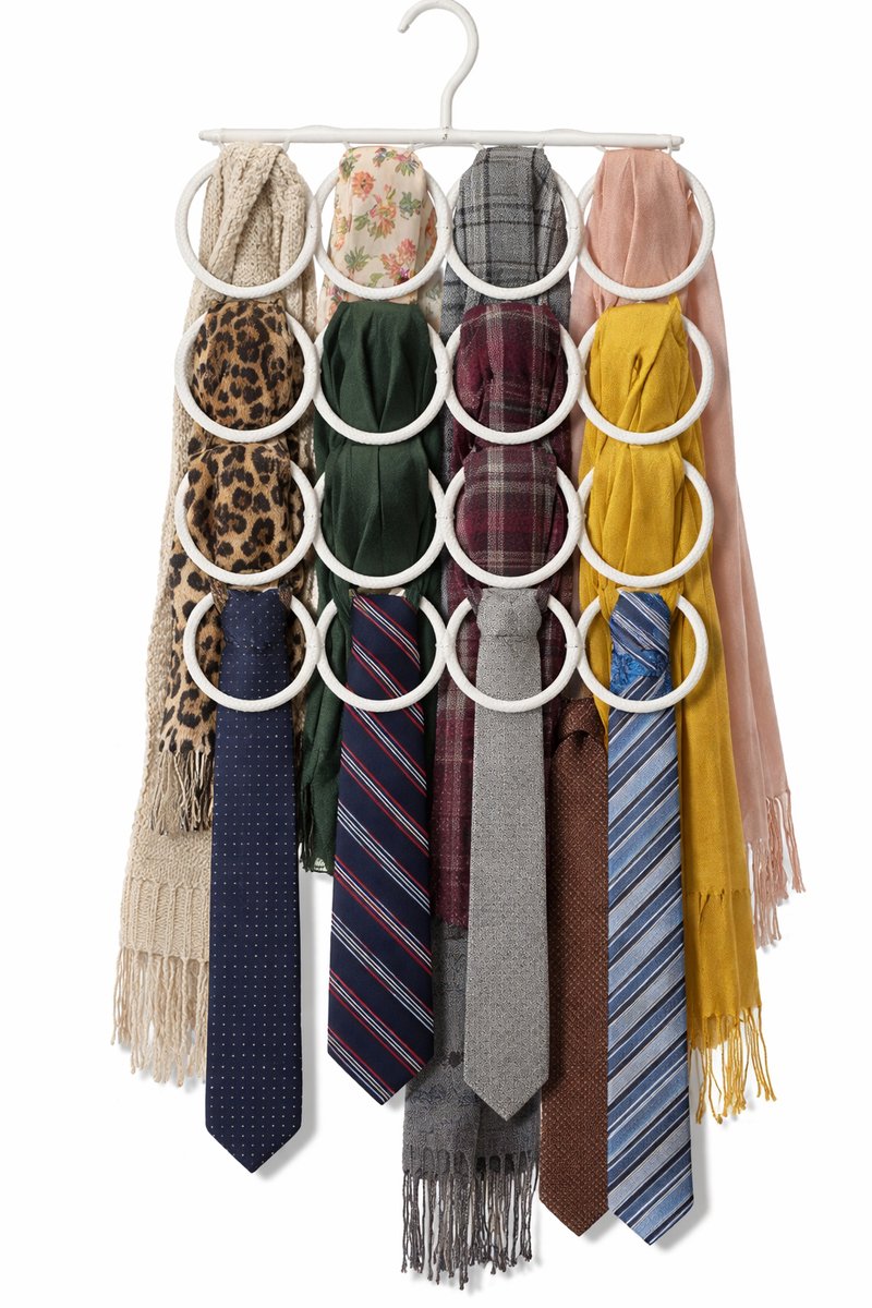 YASHome Sjaal Hanger -18 ringen - Stropdas Hanger - Hoofddoek Hanger - Accessoires hanger -