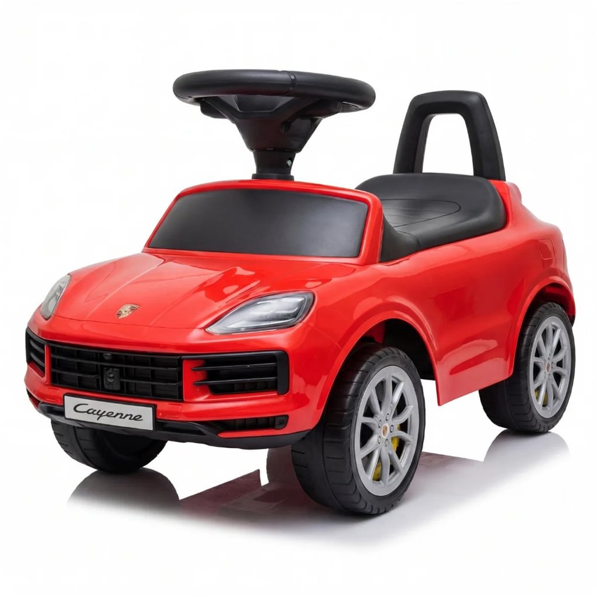 Porsche Cayenne Loopauto 1 tot 3 jaar – Officieel Gelicentieerde Luxe Loopwagen met Toeter & Muziek – Babyauto met Stevige Rugleuning, Anti-kantel Systeem & Opbergbox – Rood