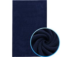 Funnies Strandlaken XXL Navy Donkerblauw Extra groot - 100x200 cm - Hoogwaardig Katoenen OEKO-TEX Strand Handdoek - 500 gram/m2 Luxe Dikte - Extra zacht - Sneldrogend Badhanddoek - Ideaal voor Strand, Sauna, Zwembad, Vakantie en Sport - Badlaken