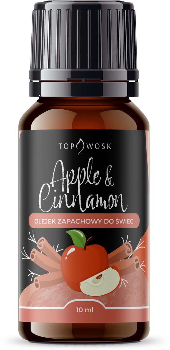 Geurolie Apple & Cinnamon - Geuroliën voor kaarsen - Warm aroma - Kruidige tonen - Huiselijke sfeer - 10 ml