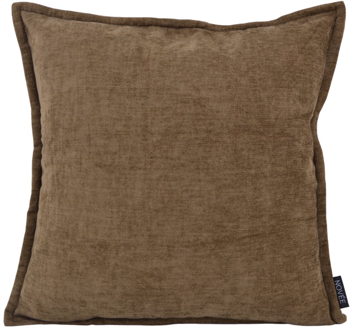 NOVÉE Sierkussen Chenille Piped Bruin | 45 x 45 cm | Polyester