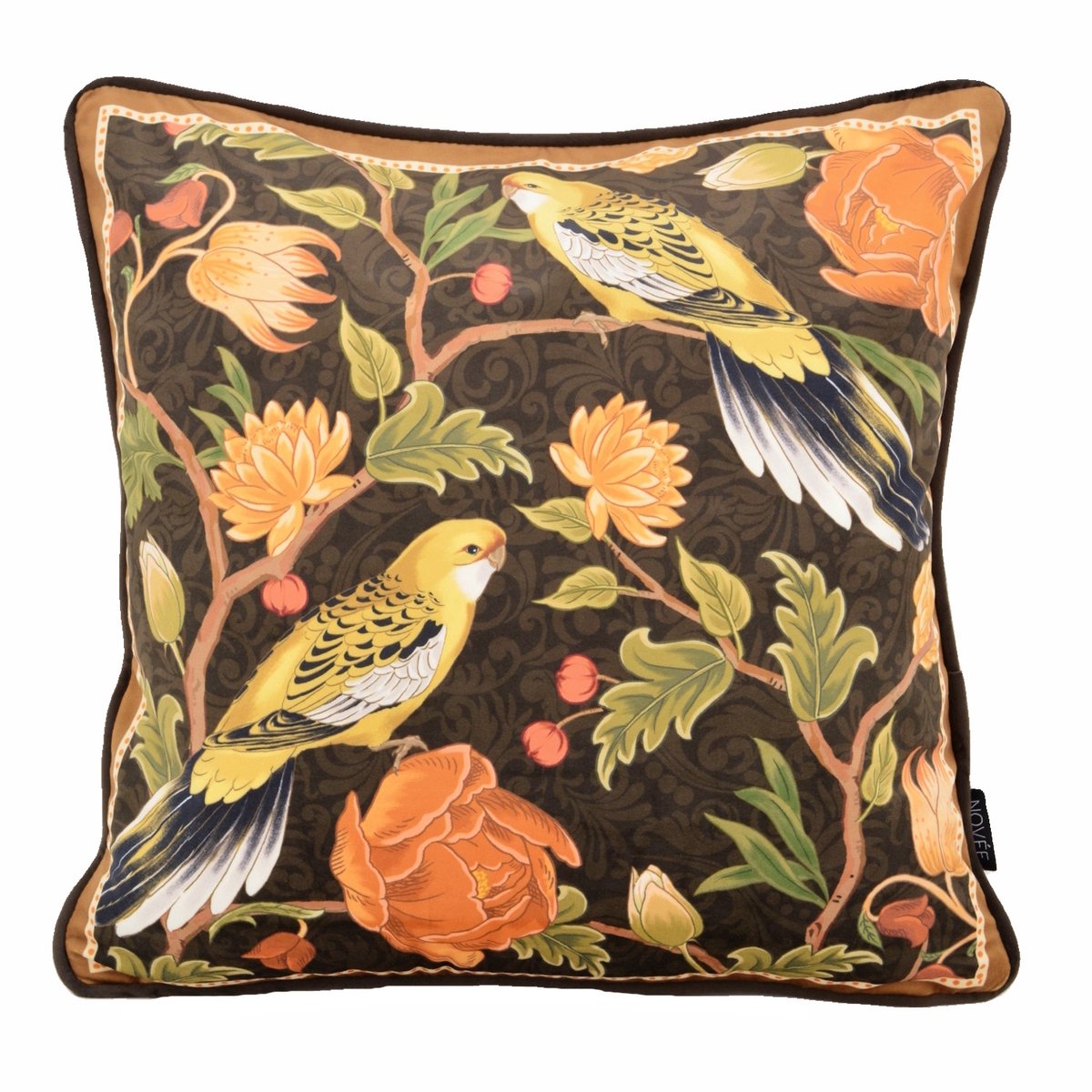 NOVÉE Sierkussen Velvet Iris Bird | 45 x 45 cm | Velvet/Polyester multi