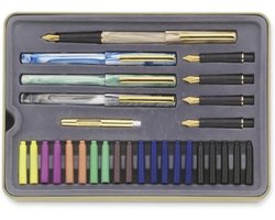 Kalligrafie Set - Schrijfgerei Set - Decoratief Schrijven - Compleet Inclusief Hulpmiddelen - 23x17x3 cm - Oranje