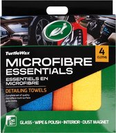 Turtle Wax Microvezel Essentials Kit - 4 verschillende microvezeldoeken - Elk doek een specifieke detailingtaak - Glasreiniging, polijsten & buffen, interieurreiniging - 40x30cm