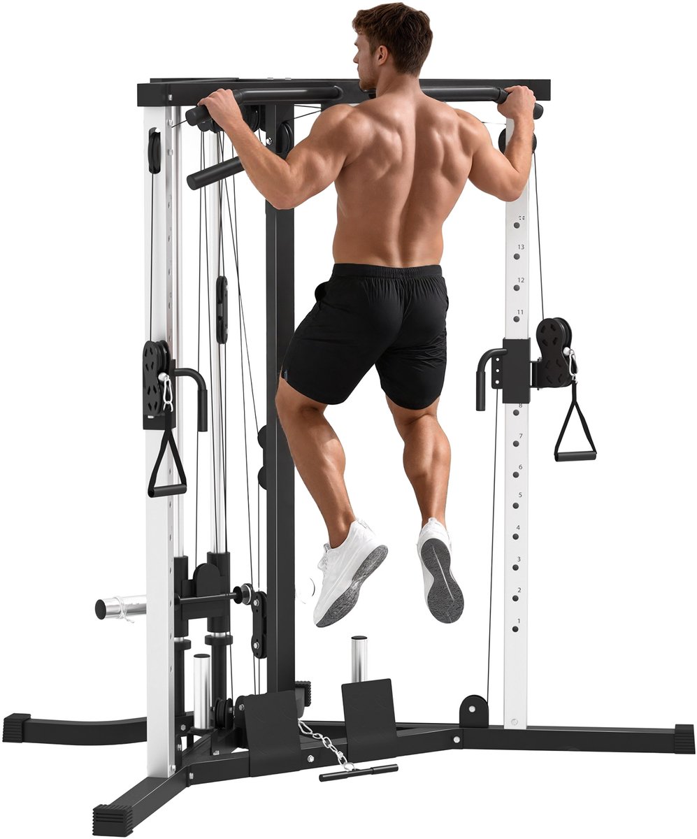 SPORTNOW Multi-Exercise Gym Station - Staal - 170x139x200cm - Zwart