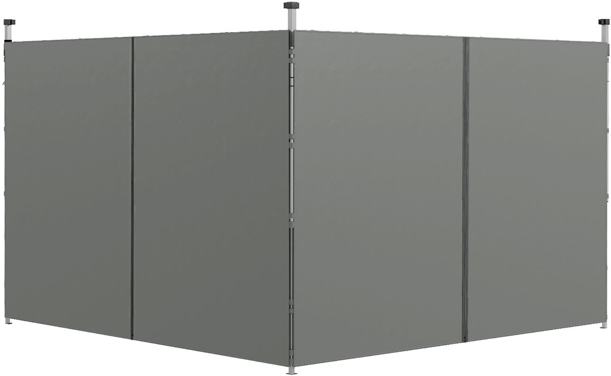 Outsunny Luifel Zijwanden - Oxford Stof - 295x195cm - Donkergrijs
