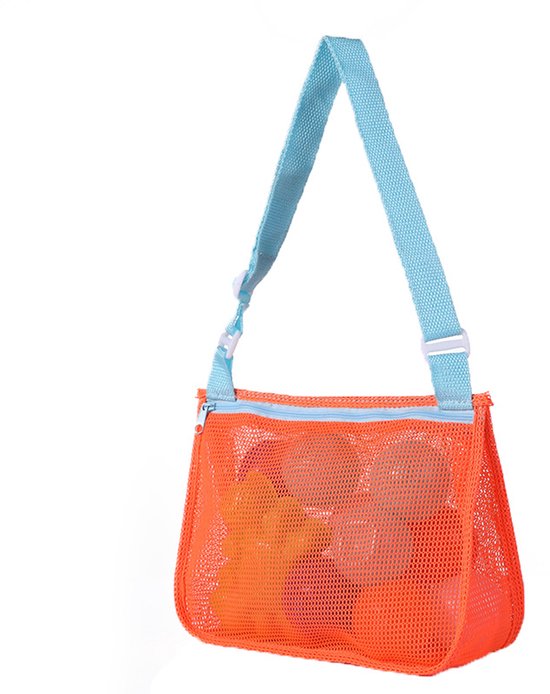 Opbergtas voor het strand kinderen– Opengewerkt schelpentasje – Reistas voor het strand – Transparante nettas – Strandtas van gaas – Zwemtas voor de zomer – Opvouwbare geweven tas – Ontworpen voor het opbergen schelpen, strandspeelgoed – 21x25x8cm