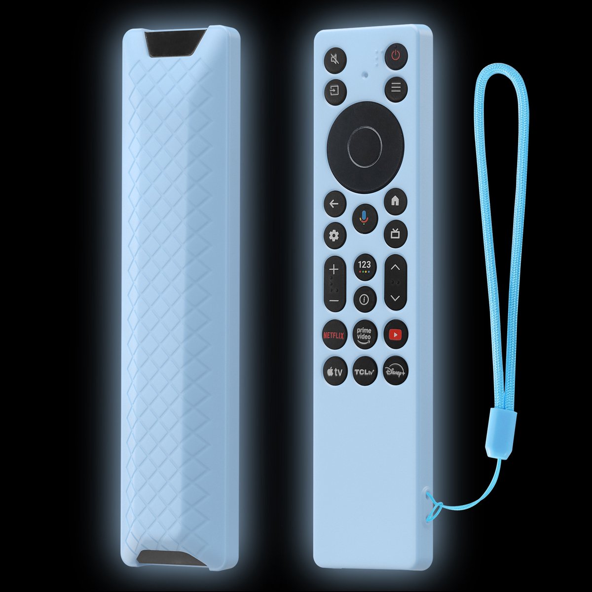 Geschikt voor TCL RC923A/RC813A-afstandsbedieningen – Volledig dekkende siliconen beschermhoes (valbestendig, vlekbestendig, antislip, schokbestendig) – 2-pack