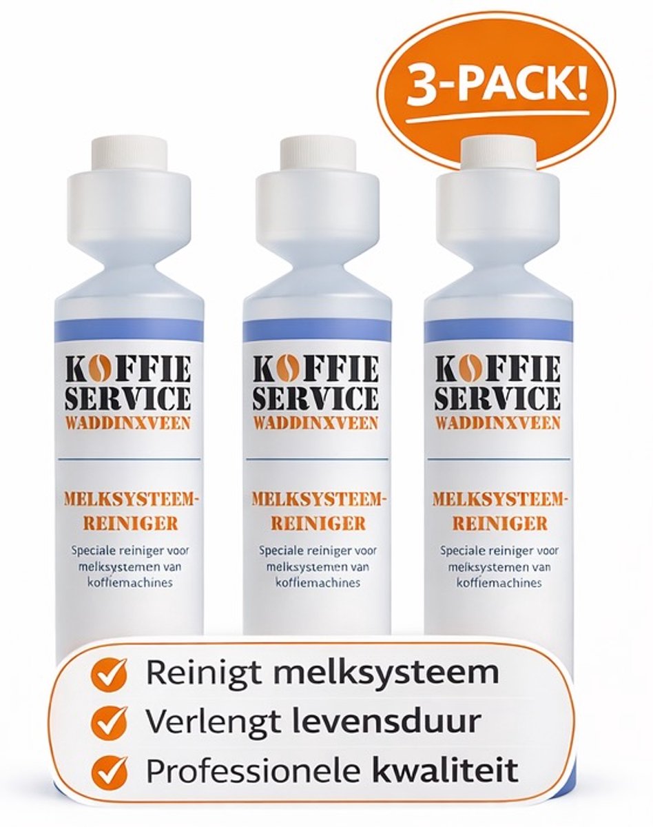 Melksysteem reiniger voor JURA koffiemachines| VOORDEEL | 75 x reinigen | 3-pack | Geschikt voor oa Jura, Nivona, Delonghi, Philips, Siemens | 3 x 250ML