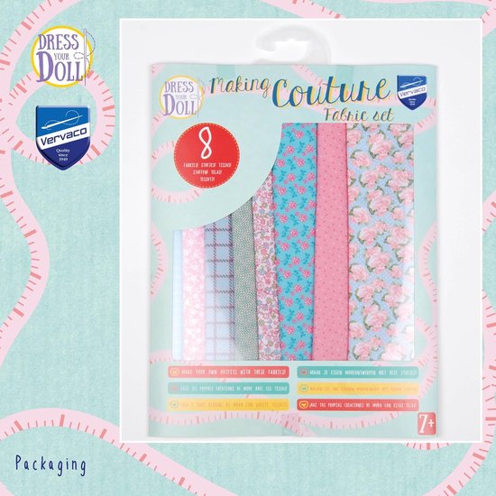 Kleding Set - Stoffen Pak - Poppen Aankleden - 8 Delige Set - 31 x 24 x 1 cm - Meerkleurig — afbeelding 4