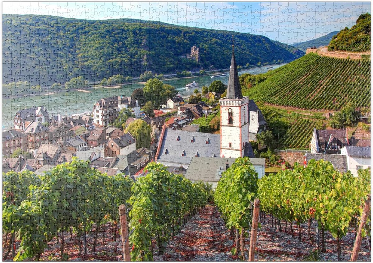 Legpuzzel 1000 Stukjes - Landschap Puzzel - Ontspannen Vrije Tijd - Gedetailleerd Dorpsgezicht - 68x48 cm - Niet gespecificeerd