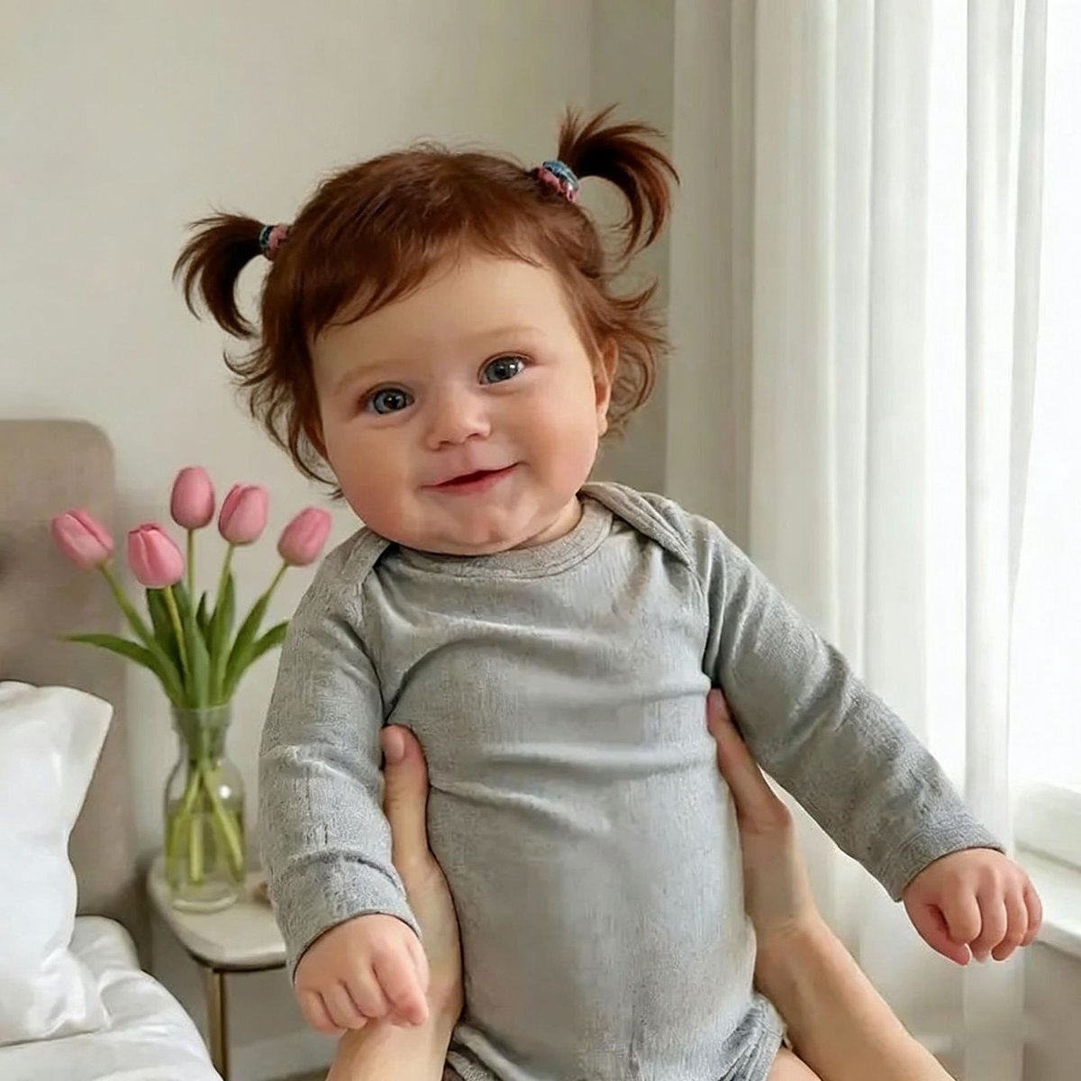 TEKROA® Levensechte Reborn Baby Pop Meisje - 48 cm Volledig Lichaam Waterdicht ethyleen- Realistische Pasgeboren Speelgoedpop met Kleding en Accessoires — cadeau in Spellen & Speelgoed - foto 5