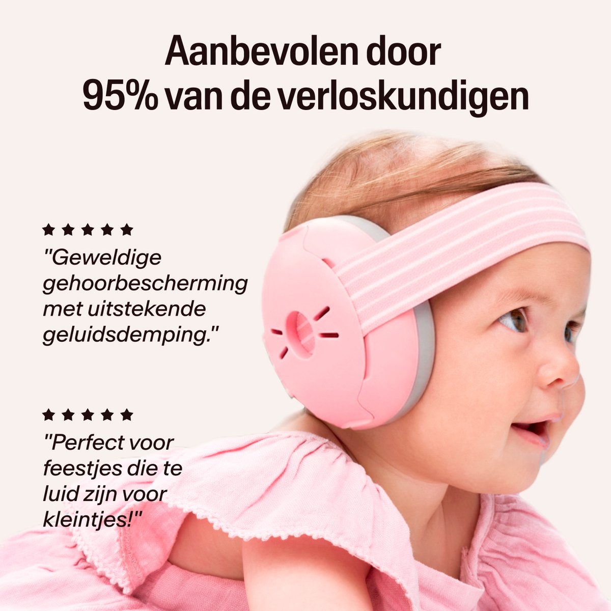 Alpine Muffy Baby Gehoorbescherming (12-36 Maanden) - Gecertificeerde Koptelefoon Baby - Verstelbare Oorbeschermers voor Baby en Peuter - 23 dB Demping - Blush – foto 4