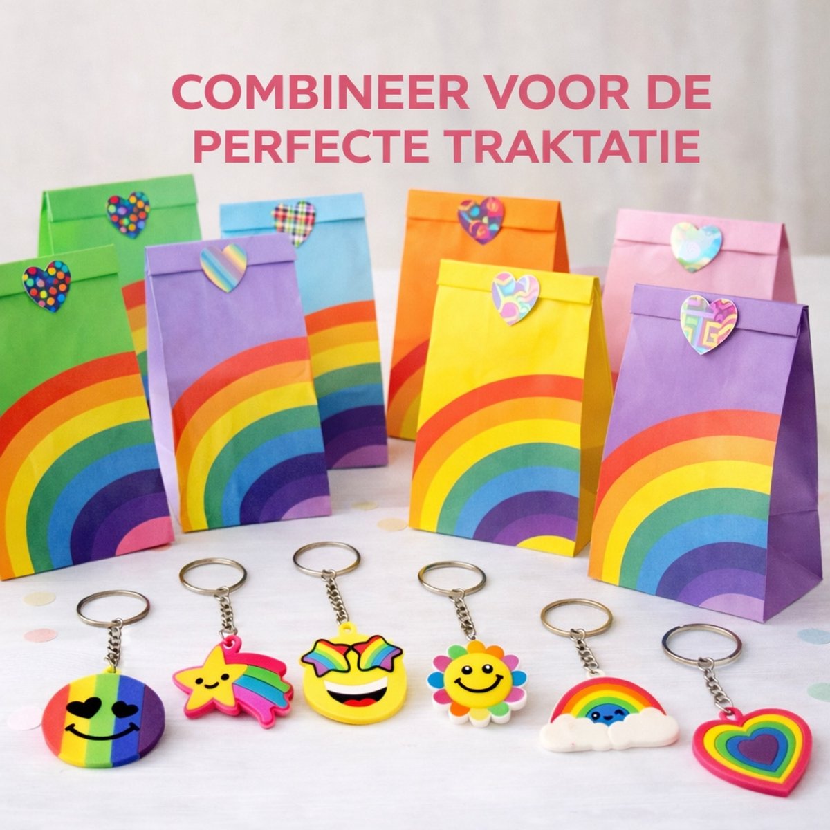 Isa's Friends® Uitdeelzakjes + Stickers - Regenboog - 40 stuks - Stevig Papier - Traktatie zakjes - Cadeauzakjes - Uitdeelzakjes Kinderfeestje — afbeelding 5