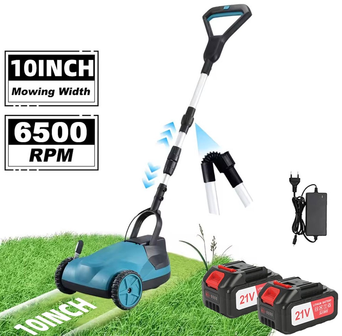 Elektrische Mini-grasmaaier - Draadloos - Schaalbaar - Handheld - Snijhoogteverstelling