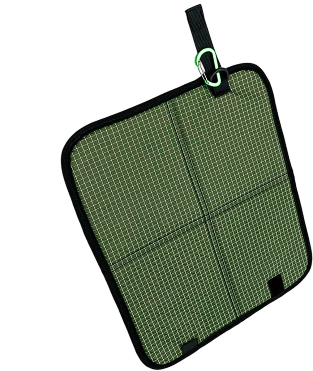 Gloovon® Opvouwbaar Zitkussen - Waterdicht Stadionkussen - Anti-slip & Isolerend - Oxford Textiel met Karabijnhaak - 35x31cm - Dennengroen
