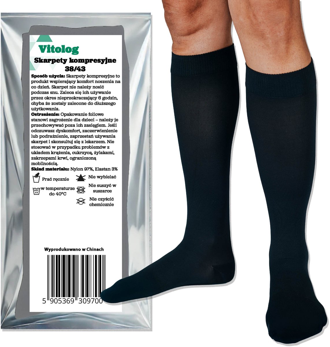 Vitolog Serie - Compressiekousen - Voor Zwelling - Tegen Spataderen - Ergonomisch Ontwerp