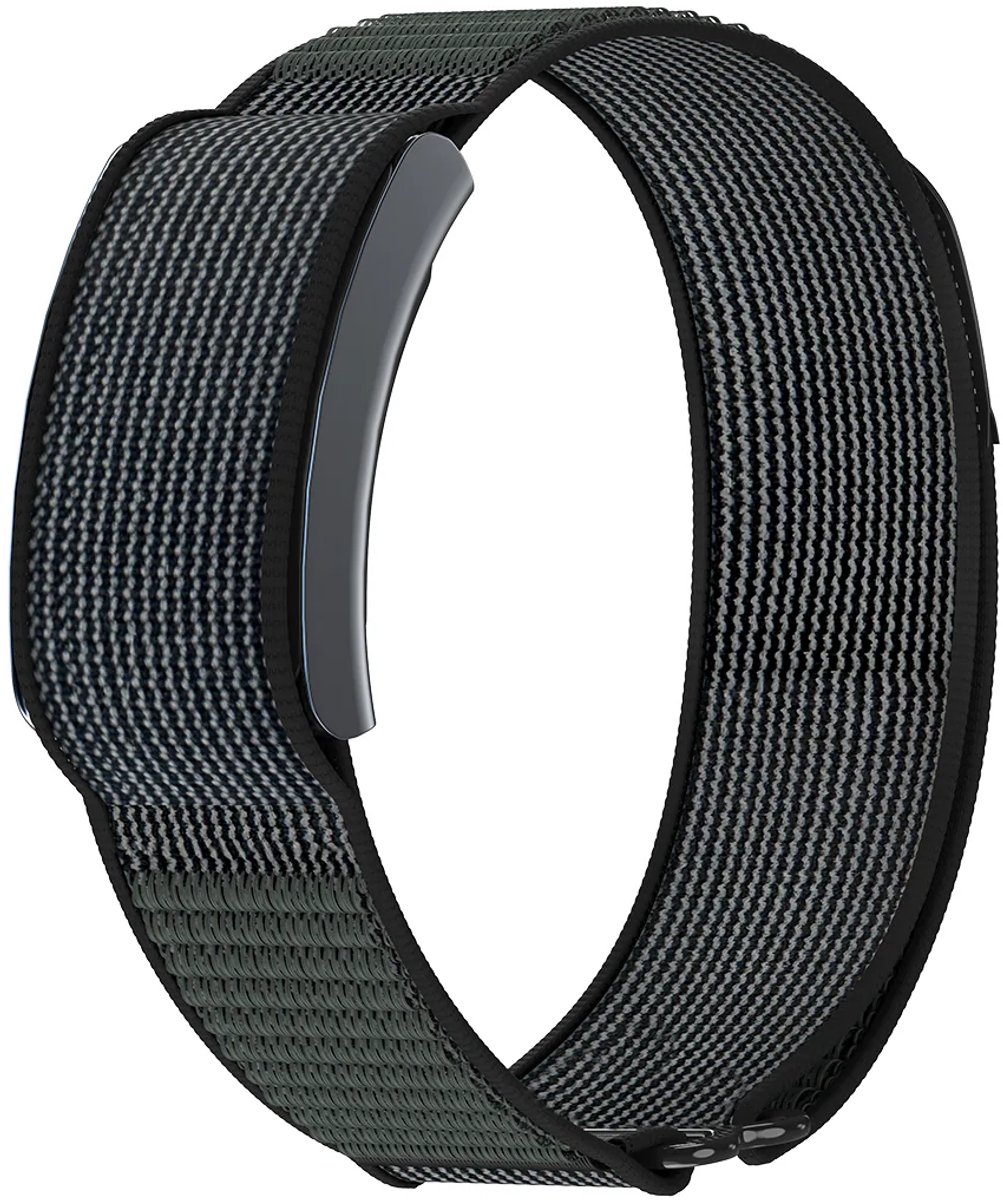 Strap-it Nylon bandje geschikt voor Amazfit Helio (Zwart/Grijs)