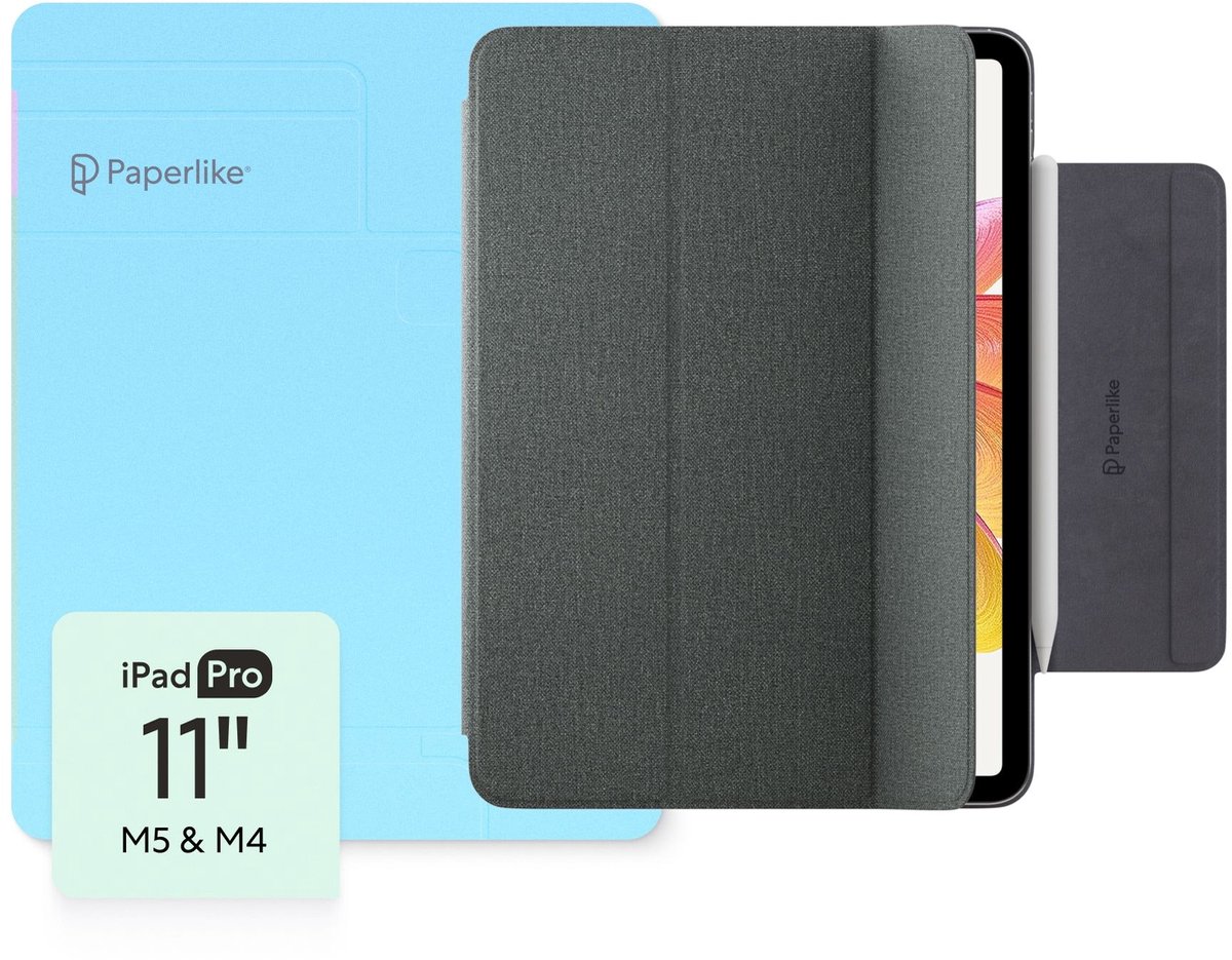Paperlike® Folio Case voor iPad Pro 11 inch (M5 / M4) - lichte, beschermende hoes met oplaadfunctie voor de Apple Pencil, auto sleep/wake