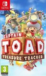 Box art van Captain Toad: Treasure Tracker met Toad die bovenop de titel staat. Een vliegende draak aan de onderkant.