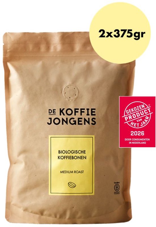 De Koffiejongens - Medium Roast - 100% biologische koffiebonen - 2x 375 gram