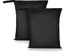 Waszak - 2 Stuks - Waszakken - Beschermt Kleding - Polyester - Waszakken voor wasgoed - Opbergtas - Huishoudaccessoires - 61x51cm - Zwart
