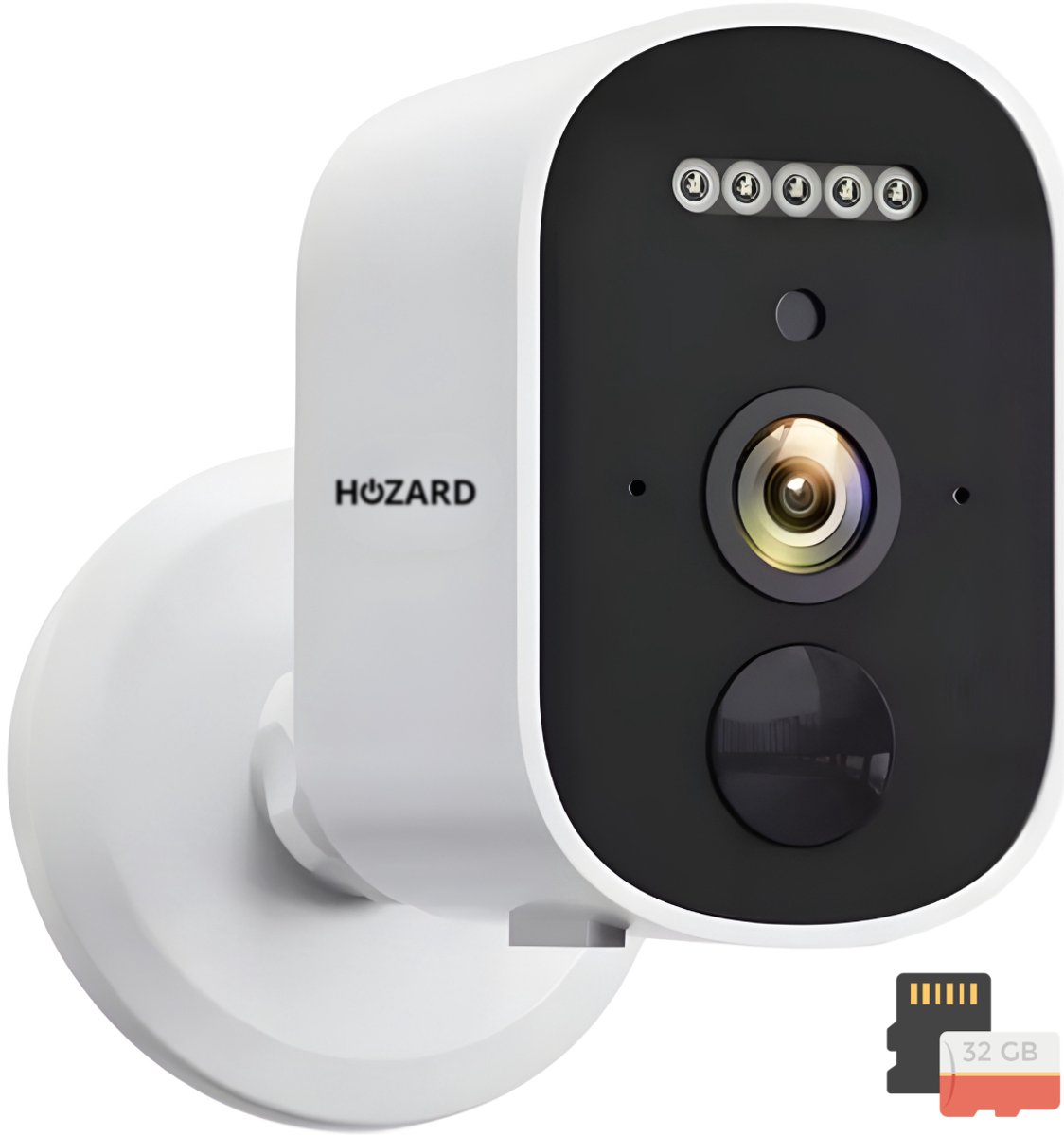 Hozard® 2K Beveiligingscamera Binnen & Buiten – Draadloze Accu WiFi Camera - Inc 32GB SD