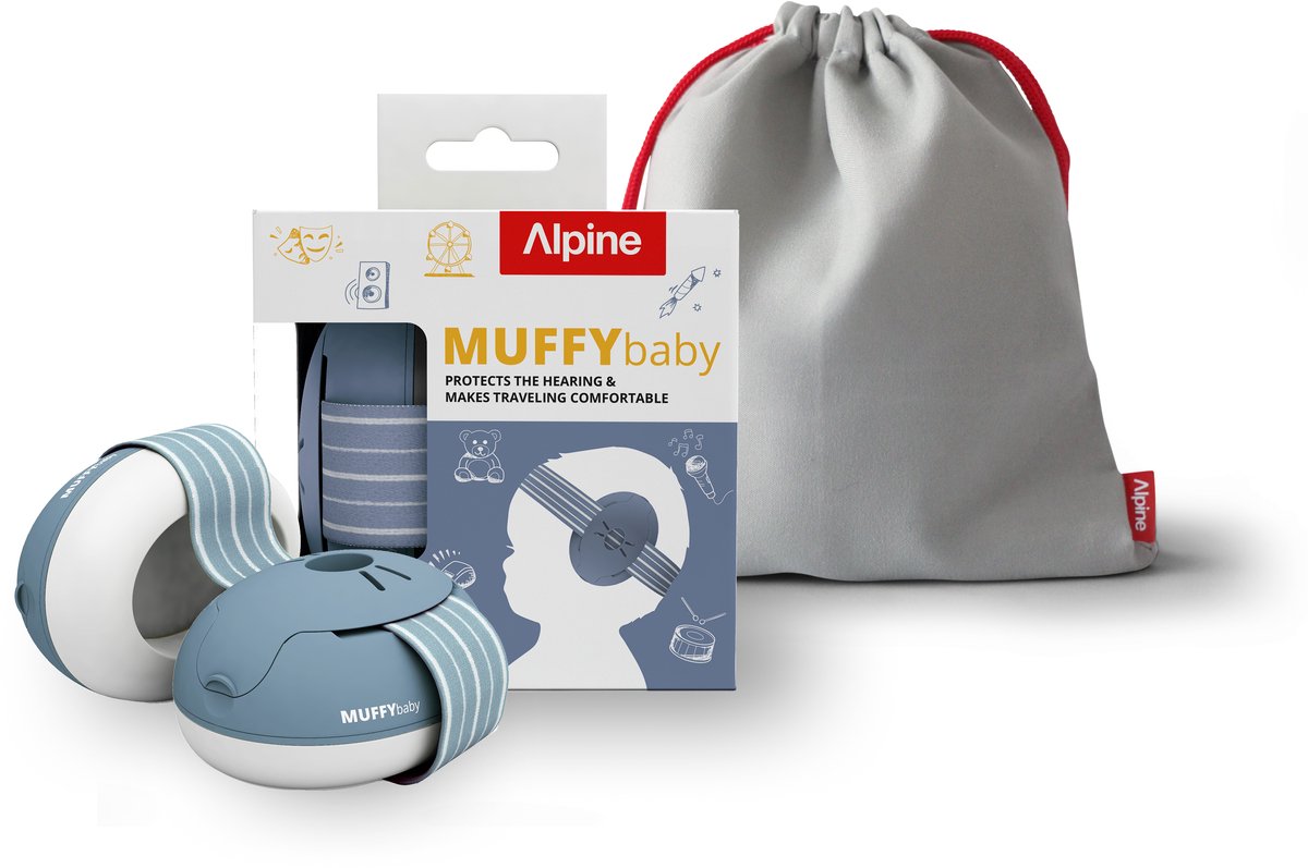 Alpine Muffy Baby Gehoorbescherming - gehoorbescherming voor baby's en peuters tot 48 maanden - geluidsbescherming voorkomt gehoorschade - comfortabele pasvorm - Blauw