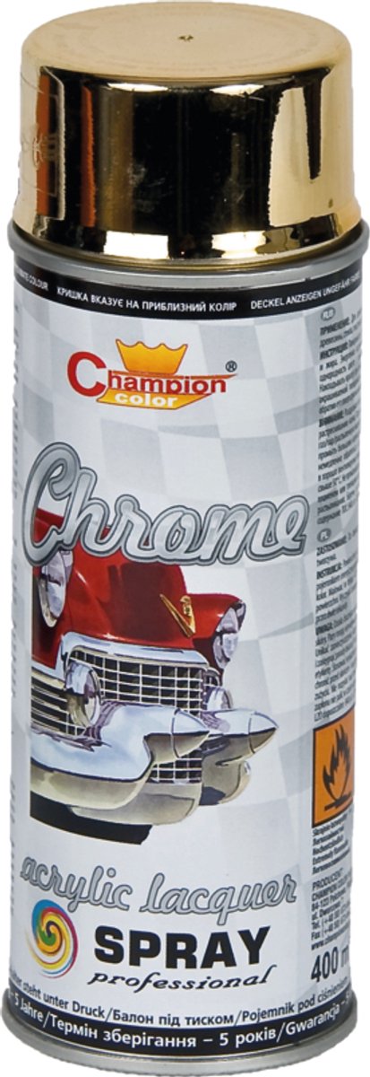 AGTECH - Super Chrom Spray - Goudkleurige Verf - 400 ml