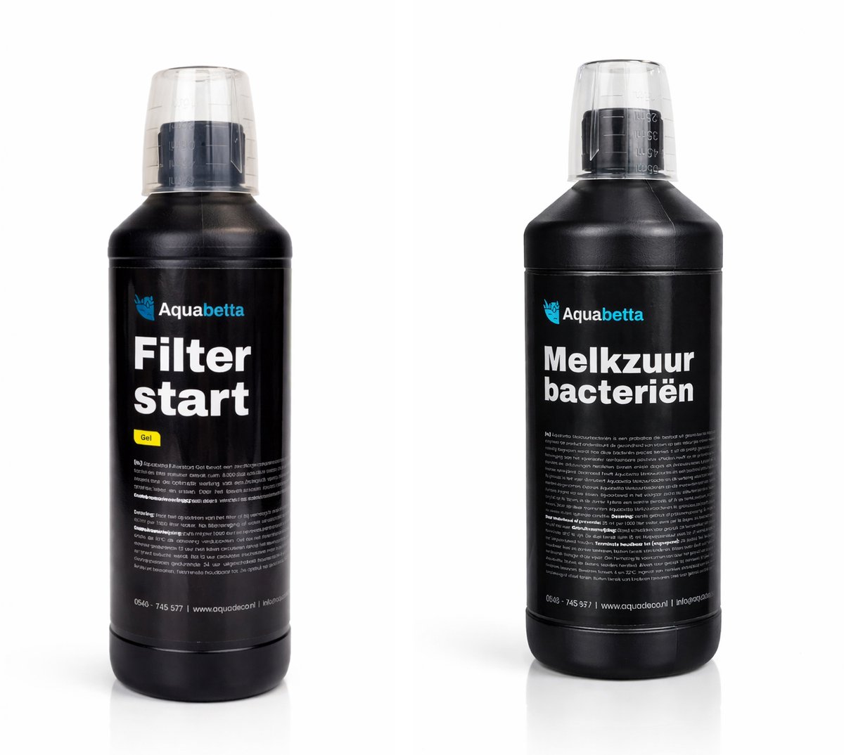 Aquabetta, Vijveronderhoud, Melkzuur 1 liter, Filter Start Gel 0,5 liter