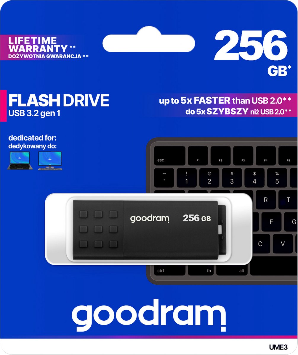 Goodram UME3 USB flash drive 256 GB USB Type-A 3.2 Gen 1 (3.1 Gen 1) Zwart