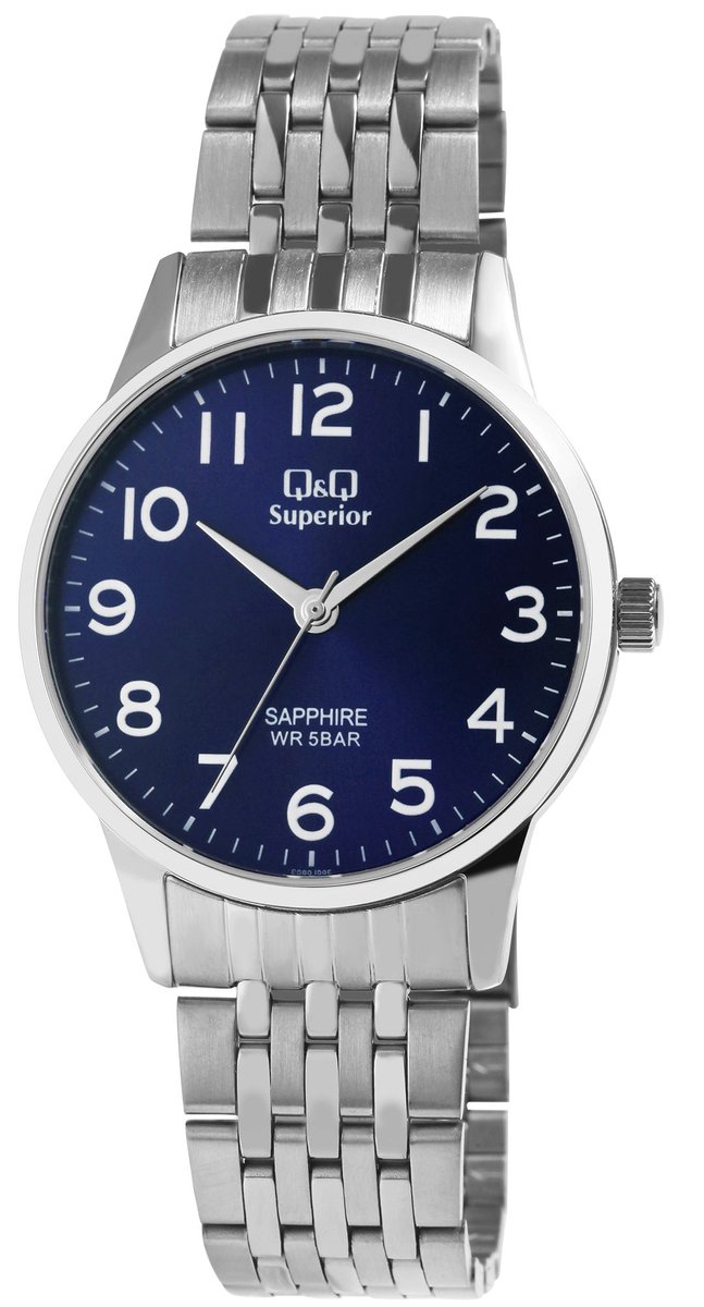 QQ Herenhorloge van roestvrij staal S280J205Y QQ Superior herenhorloge, roestvrij staal, saffierglas, 5