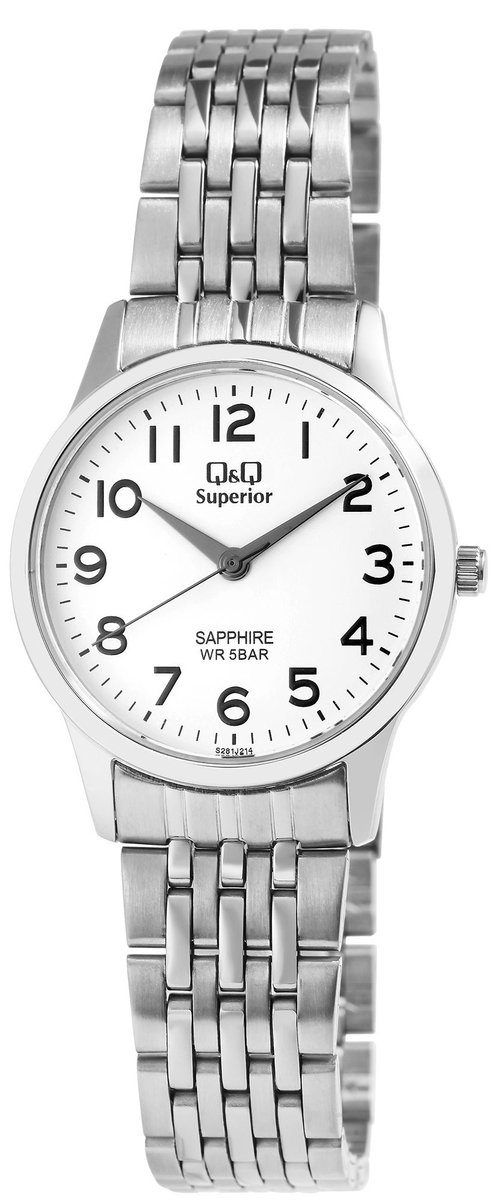 QQ dameshorloge roestvrij staal S281J214Y QQ Superior dameshorloge, roestvrij staal, saffierglas, 5