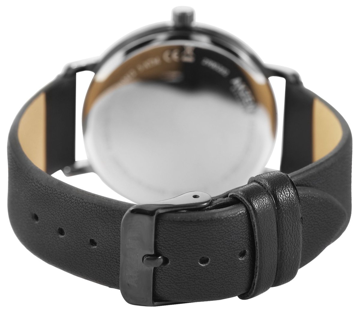 Akzent-2900202-002-Herenhorloge-zwart-diameter 41 mm-3 atm waterdicht