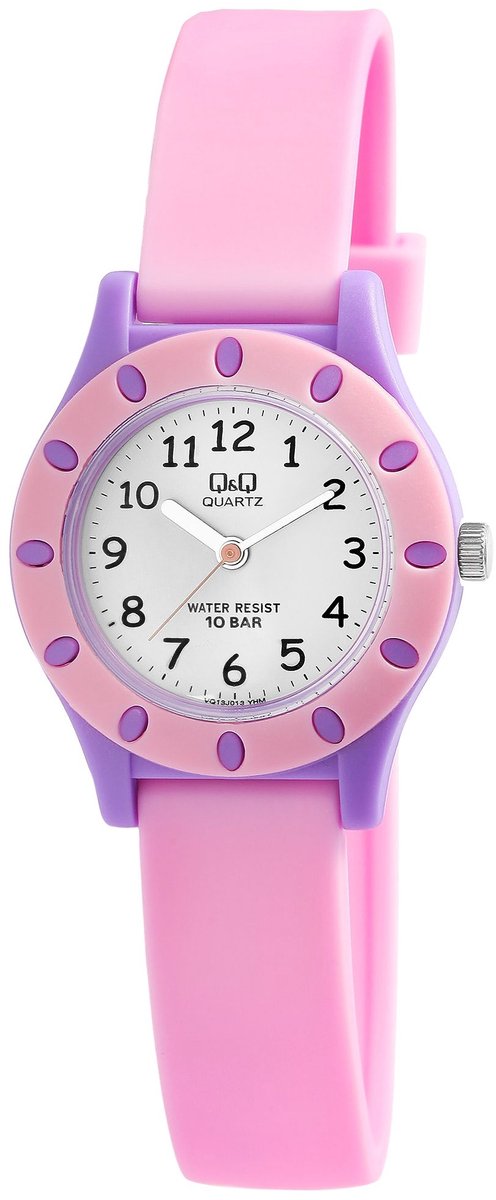 QQ Q+Q kinderhorloge VQ13J013Y siliconen armband, 10 bar waterbestendig, meisje, communie