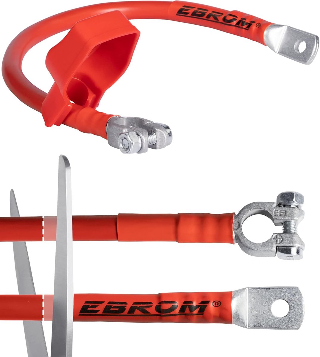 Accukabel Rood - Pluskabel Poolklem - Voertuig Energie - Hydraulisch Geperst - 70 mm² 30cm-10m - Zwart