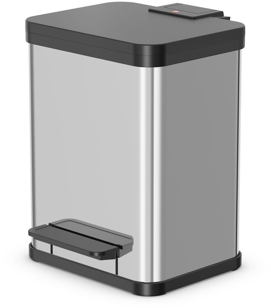 Hailo Öko Duo Plus M Prullenbak - afvalscheider - 2 x 9 l - RVS