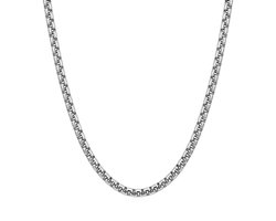 Ketting Heren Zilver – Mauro Vinci® Heren Ketting Stainless Steel – Zilverkleurige Schakelketting Heren Zonder Hanger – Stalen Halsketting 60 cm – Minimalistische Ketting Heren – Luxe Cadeau voor Man