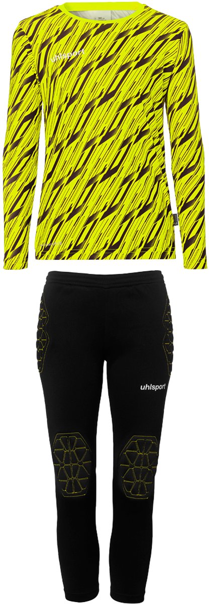Uhlsport Progressive 28 Keeperset Kinderen - Fluogeel / Zwart | Maat: 164
