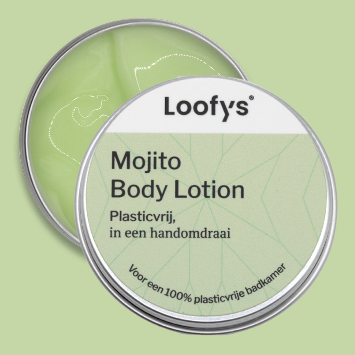 Loofys Body Lotion Mojito – Natuurlijke & Hydraterende Bodylotion – Plasticvrij, Vegan & Duurzaam – Herbruikbaar Blikje – 150g