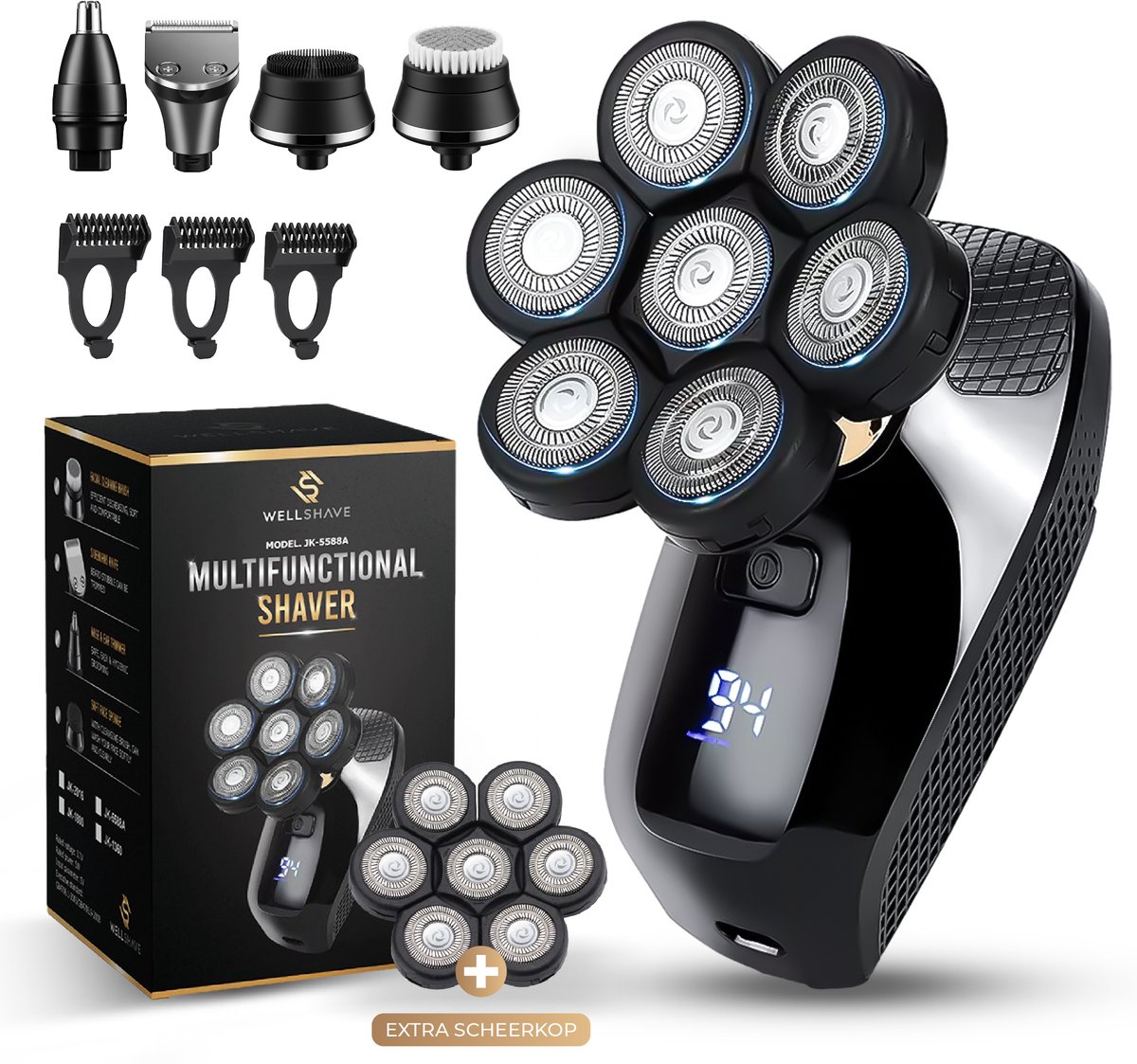 Wellshave 5 in 1 Scheerapparaat voor Gezicht en Hoofd - Wellshave - €54,95