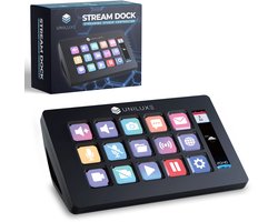 Uniluxe Stream Dock - Streaming Deck - Macro Keyboard 15 Toetsen - Voor Streaming Werk en Productiviteit - Multifunctioneel - Programmeerbaar - Soundboard - Steam deck