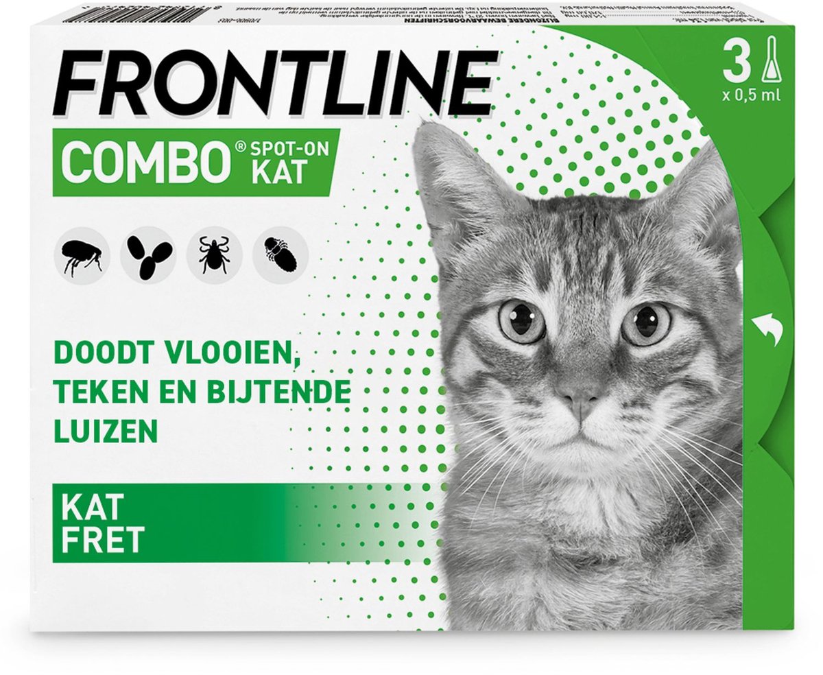 Bol.com Frontline Combo Spot On Kat - Anti vlooien en tekenmiddel - 3 pip aanbieding