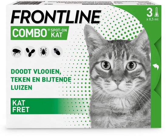 Frontline Combo Spot On Kat - Anti vlooien en tekenmiddel - 3 pip