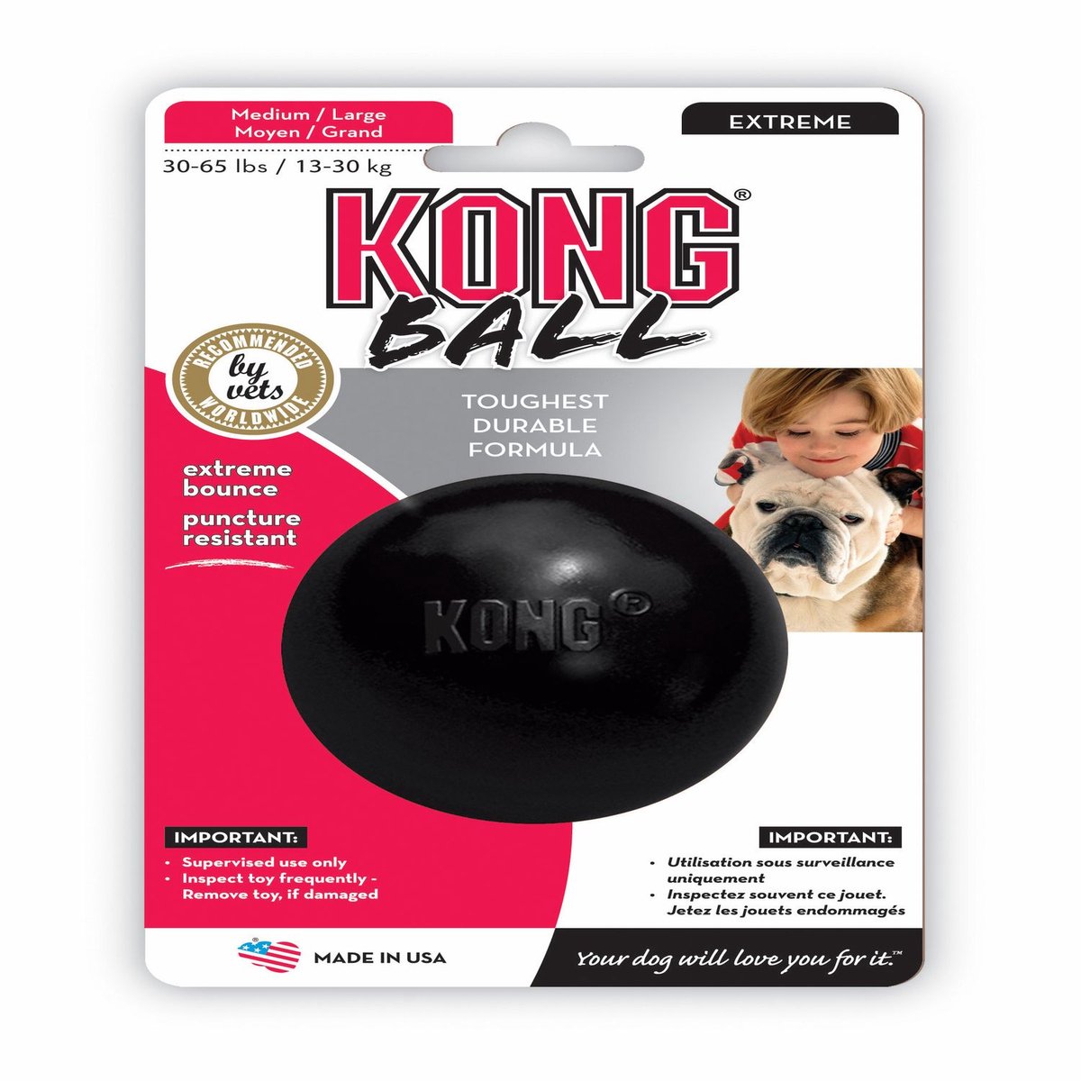 Bol.com Kong Extreme Bal - Honden Speelgoed - Zwart - M/L - Ø 7.5 cm aanbieding