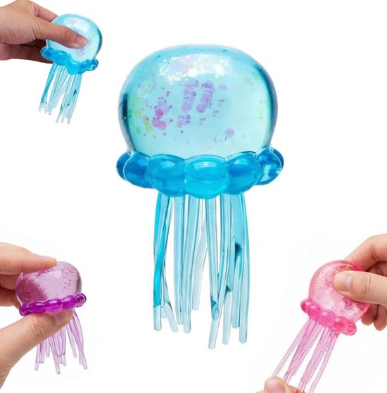 Giant Squishy Octopusvorm Squishy - Glitter Fidget Squishy - Zachte kwalvorm - Stressverlichtend Speelgoed - Anti-Stress Speelgoed - Knijp Speelgoed - Langzame Squishy - Fidget Toys - Stress Relief Speelgoed - Angstverlichting - blauw