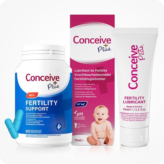 Foto: Conceive plus bundel vruchtbaarheid ondersteuning voor mannen 60 capsules vruchtbaarheid glijmiddel 75 ml