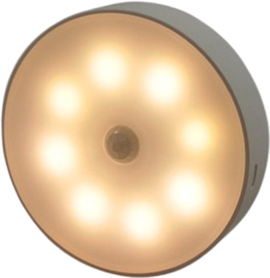 Bewegingssensor LED Nachtlamp USB Oplaadbaar - Draadloos Nachtlampje voor Keuken, Trap, Gang en Kast - Warm wit van Jumalu — afbeelding 2