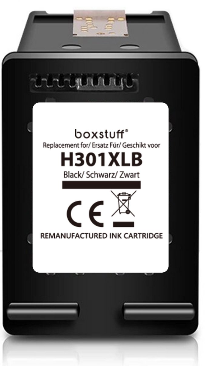 Boxstuff Inkt geschikt voor 301 XL - (CH563EE) Compatibel met HP 301 / 301XL - Inkt Cartridge Zwart voor HP Deskjet 1000 / 2050 / 2549 / 3050a2 Envy 4500 / 4501 / 5530 / 5531 Officejet 4630 / 4631 / 4632 - Pack Zwart