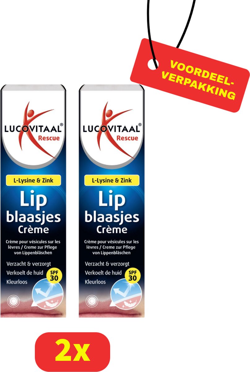 Lucovitaal Lipblaasjes Crème - 2 x 7 milliliter - SPF 30 - Voordeelverpakking